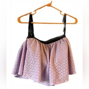 Cacique brand, light purple, two piece bathing suit.